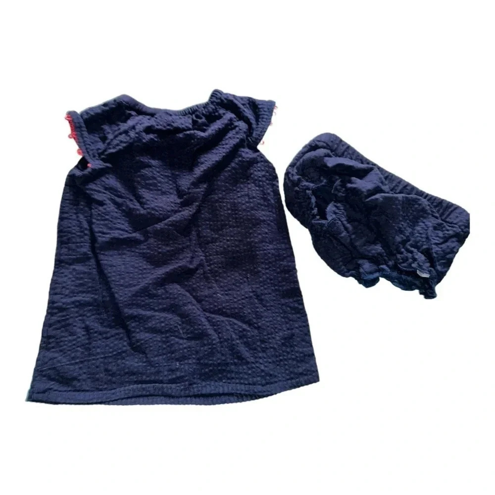 Navy Blue And Pink Crown & Ivy Dress with diaper cover, Size 6M - Picture 2 of 5